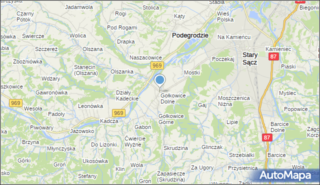 mapa Gołkowice Dolne, Gołkowice Dolne na mapie Targeo